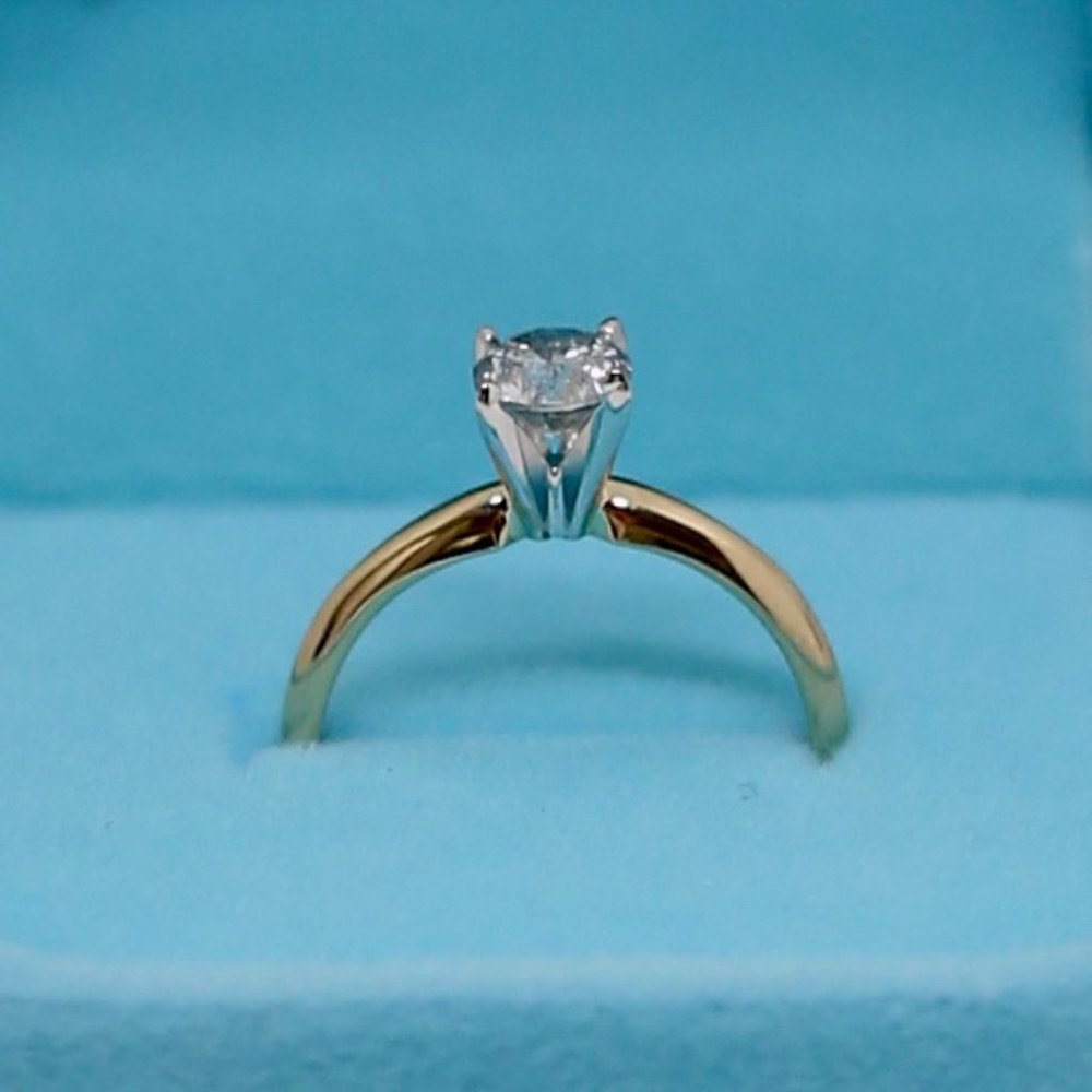 GIA Yellow Gold 0.73 Carat Diamond Engagement Ring - Picture 2 of 7
